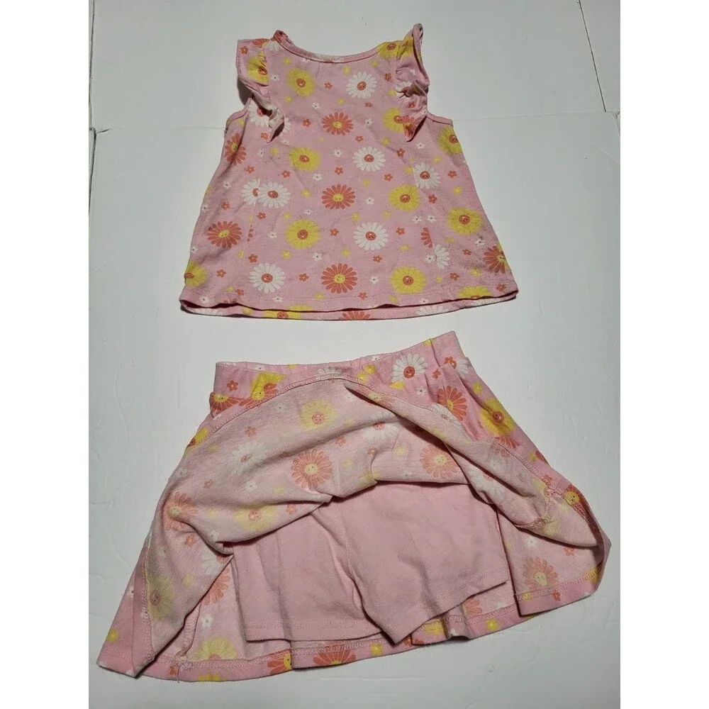(#9) The Childer's Place Girl Pink Top & Skirt Outfit Toddler 2T